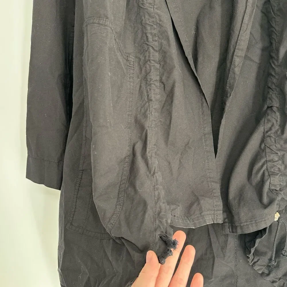 Prairie Underground Black Night Jump Jacket Cardigan Open Lagenlook Size L